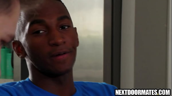 Black and white gay couple fucking instead of studying