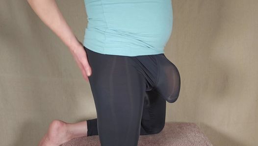 BWC – Massive Bulge barely fits in His Spandex leggings