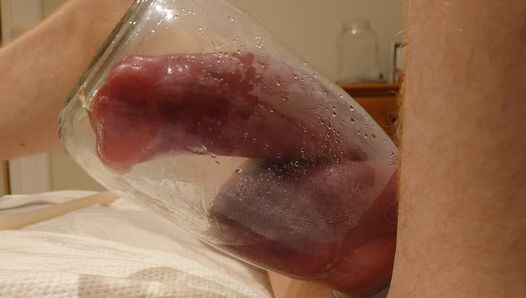 Cock and Ball Pumping, Huge penis pump – Full training session. Big gains
