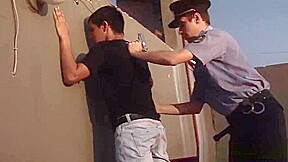 Cuffed twink bukkaked