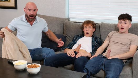 Damian Invites His Buddy Danny To Chill Out & Fuck But His Dirty Stepdad Wants To Join In