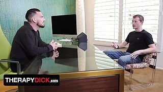 Doctor Derek Allen Offers His Big Fat Cock As An Anxiety Cure To Patient Aaron Allen – Therapy Dick