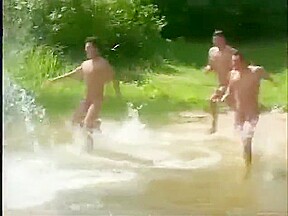 East European boys go skinny dipping, then have some bukake fun