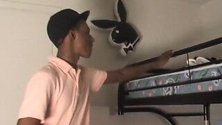 Guy busts a load on stud after having his sucked and fucking