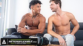 HETEROFLEXIBLE – Str8 Benjamin Blue Tries VR Porn With Buddy Kenzo Alvarez, Decides To Ride His Cock