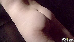 Horny brunette man sucks two big cocks trough gloryhole and gets facial cumshot