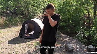 Horny Camper Takes Money From A Stranger To Suck Ride His Cock In His Tent – BigStr