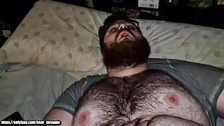 I fuck the hairy fat man’s ass until I cum inside