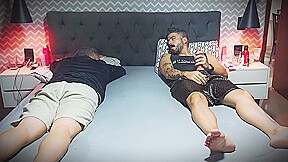 I Jerk Off My Big Cock Next To My Stepbrother While He Doesnt See – While Our Stepmother Is Away