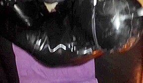 Latex full rubber guy frot and cum