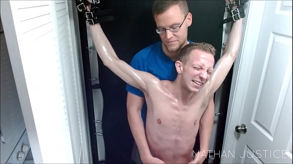 Male Model Landon’s Tickle Punishment on The Metal Frame By Nathan Justice