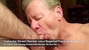 Old Faggot Cocksucker Gets Cum Facial and Eats Cum