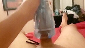 Playing with new fleshlight turbo.. clear..