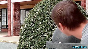 Tattoo jock threesome and cumshot