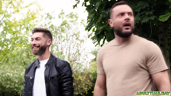 Two buddies Sir Peter and Only Matt having an outdoor bath session that ends up into a hot steamy outdoor anal sex