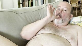 Bear plays with himself and comes