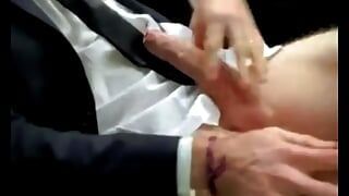 Big cock Masturbating in car on tie