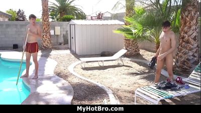 Blonde Twink Stepbrothers Get Busy by The Pool – Myhotbro
