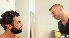 Brunette gay anal sex and cumshot