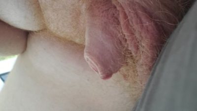 Chubby guy’s little cock going from hard to soft
