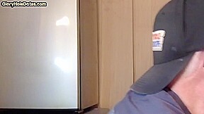 Cock hungry gloryhole DILF sucks dick in home private video