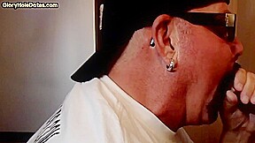 Cock starving gloryhole DILF cant stop giving BJ to BF