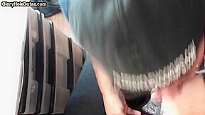 Cock starving gloryhole DILF sucks dick with his eager mouth