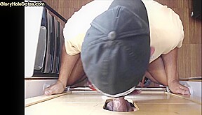 Cum loving gloryhole mature gay sucks BFs cock at home