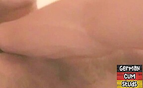 German amateur bottom barebacked in 3some while sucking