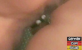 German amateur bottom fucked in 3way while sucking cock