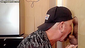 Gloryhole gaydaddy sucks BFs cock in homemade private video