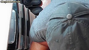 Gloryhole homemade DILF sucks neighbor cock in closeup