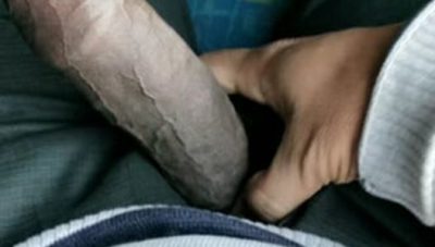 Horny teacher with huge veiny cock flashing and masturbating in bus