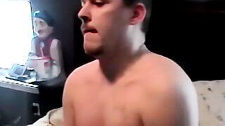 Hung amateur cums in black gay’s mouth during balls licking