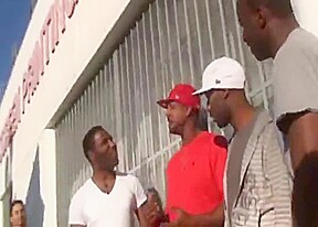 Lucky guy enjoys black cocks