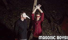 MasonicBoys Initiate Cole Blues genitalia massaged by DILF