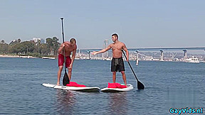 Muscle gay flip flop with cumshot