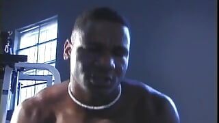 Muscular Black Guy Gets Ass Screwed by a White Dude at the Gym