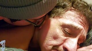 Nerdy Disabled Boy & Daddy Sneak Away from Family Dinner to Fuck