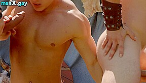 Nympho gay dudes fuck outdoor in asshole in group sex