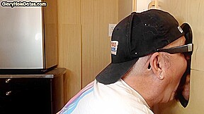 Oral gloryhole DILF sucks rod in private homemade video