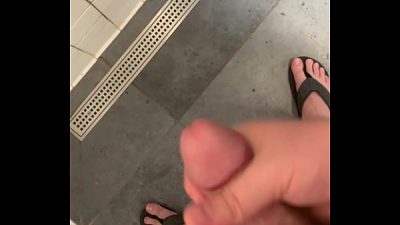 Shooting a 7 Rope Cumshot in Dorm Shower