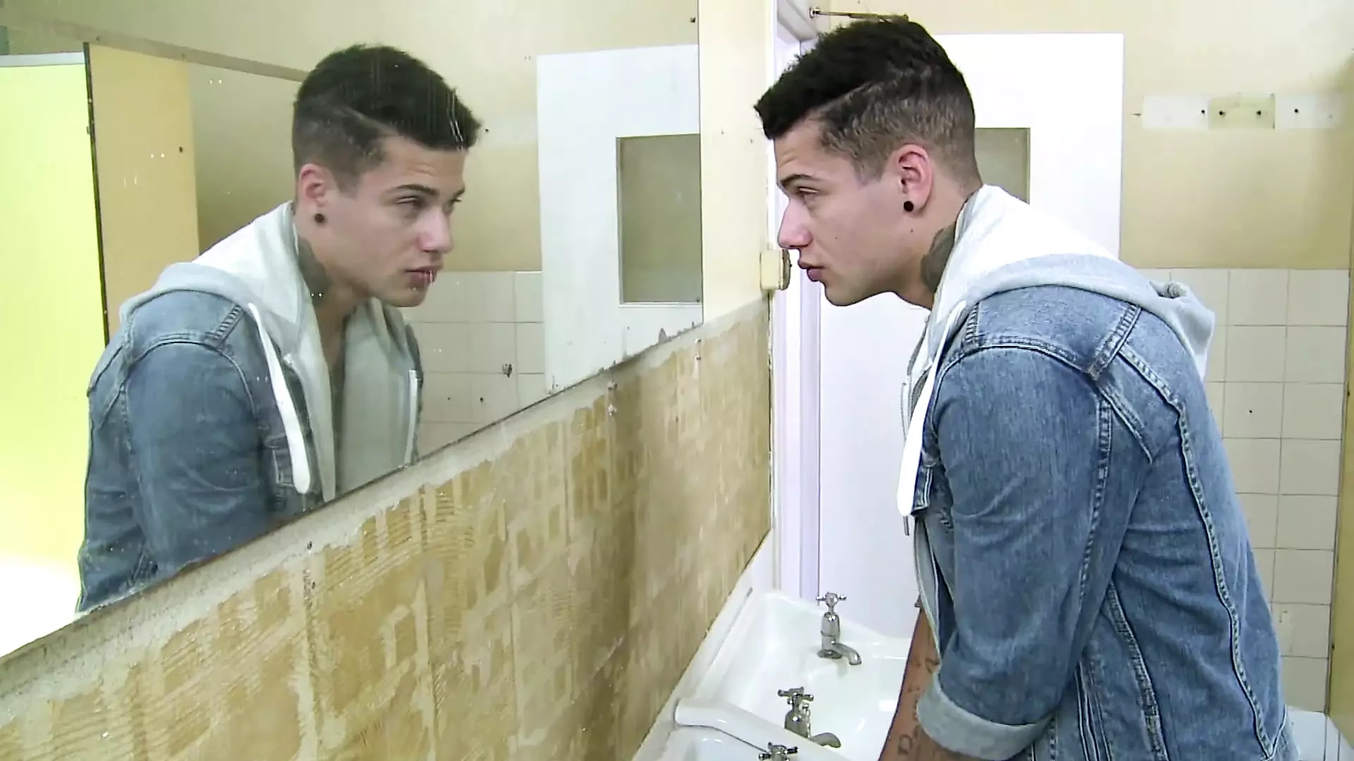 Gay boys in sneakers like toilet fuck as long as no one gets