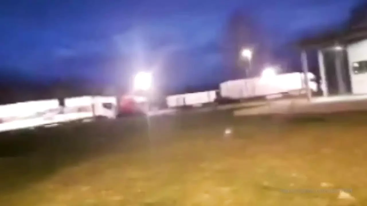 In a truck parking lot I find a super hot trucker in the toilet with a big cock