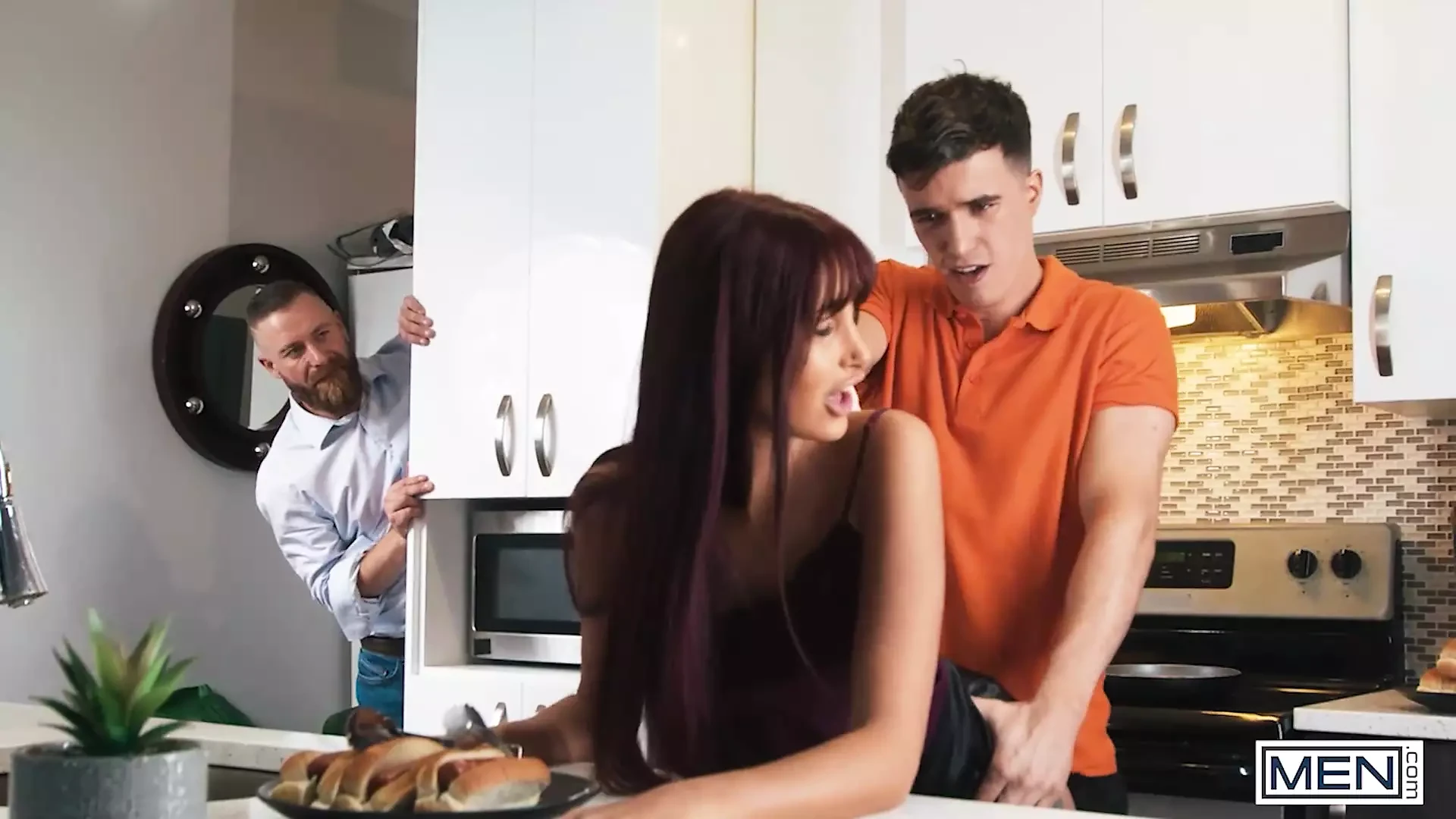 Maverick Sun Fucks His Gf When Her Godfather Daddy Cakes Comes In & Asks Him To Swallow His Dick – MEN