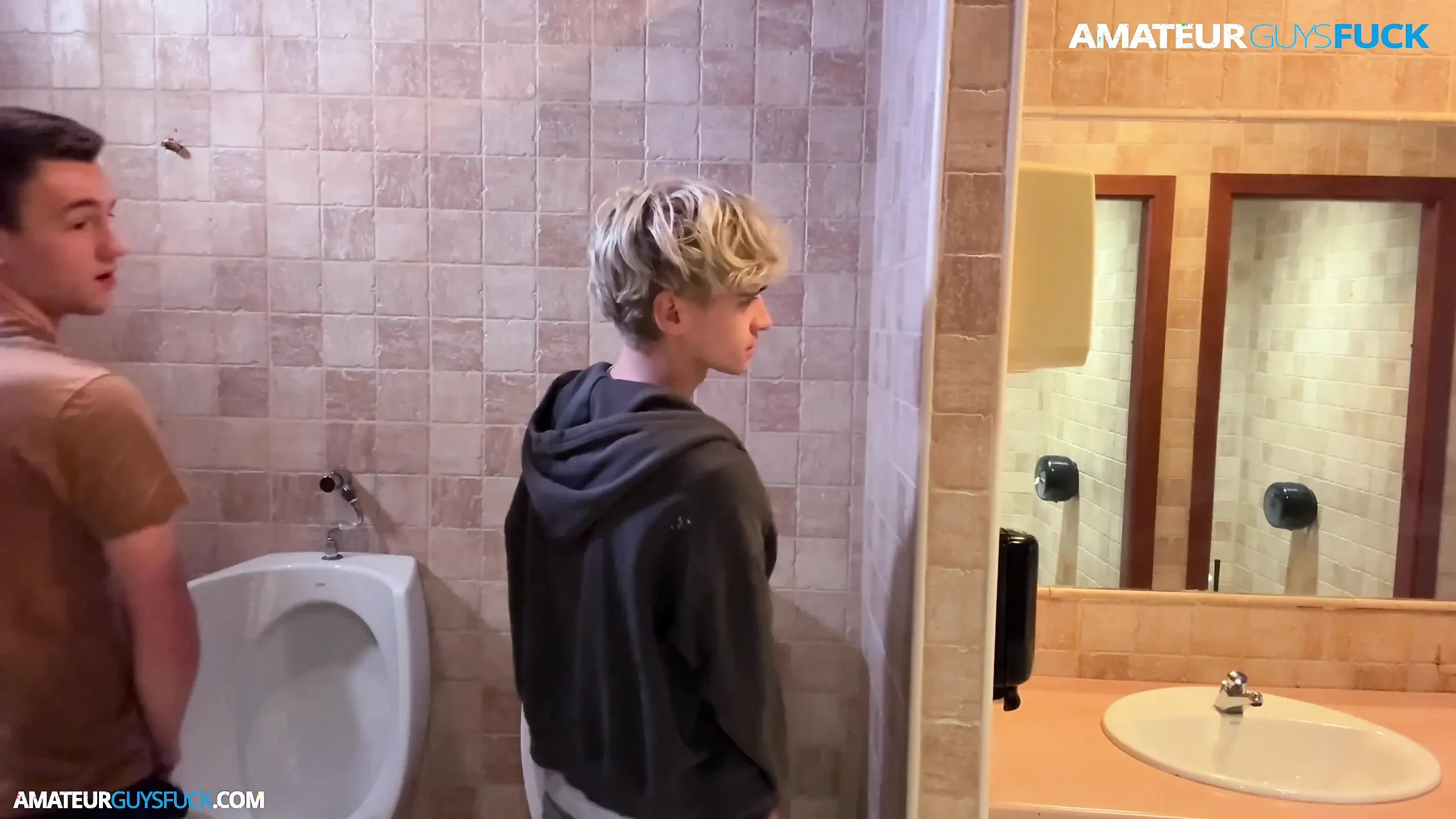 Agf014:: a Naughty Couple Sneaks off to Have Some Dirty Fun in a Public Restroom.