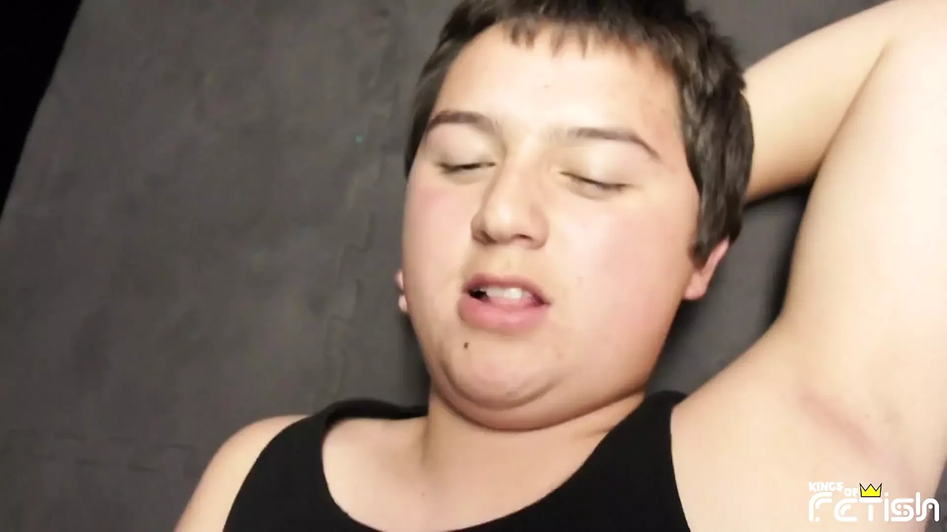 Chubby twink gets his ass pounded in hot gay foursome to not go to the prison