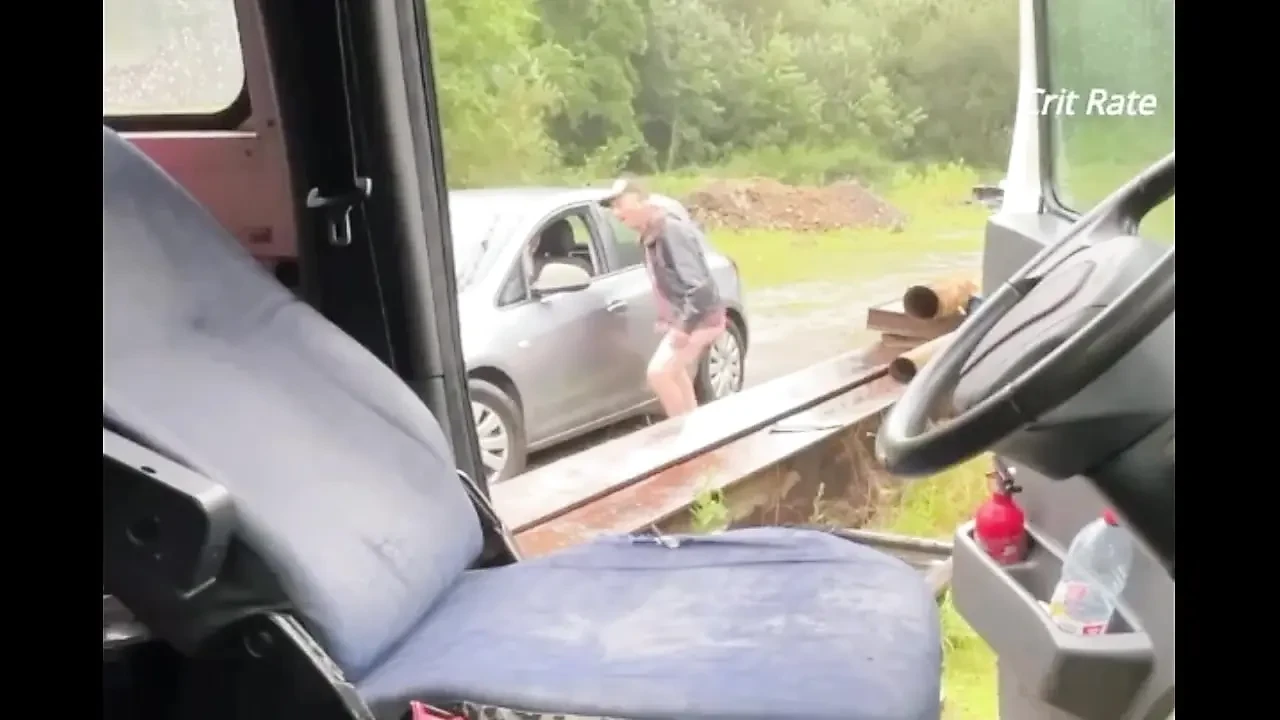 in a truck parking lot I find a super big cock