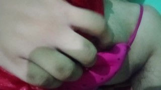 Indian Gay Crossdresser pressing and playing with his boobs and nipples 🥵🥵