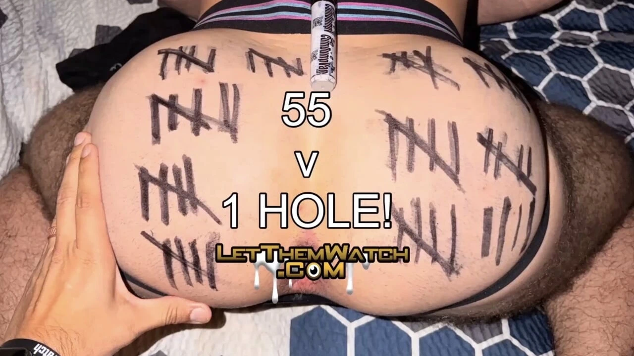 LetThemWatch – 55 loads inside 1 Bottom ! Gay Gang Bang Hardcore Anal Gay sex Cum Dump